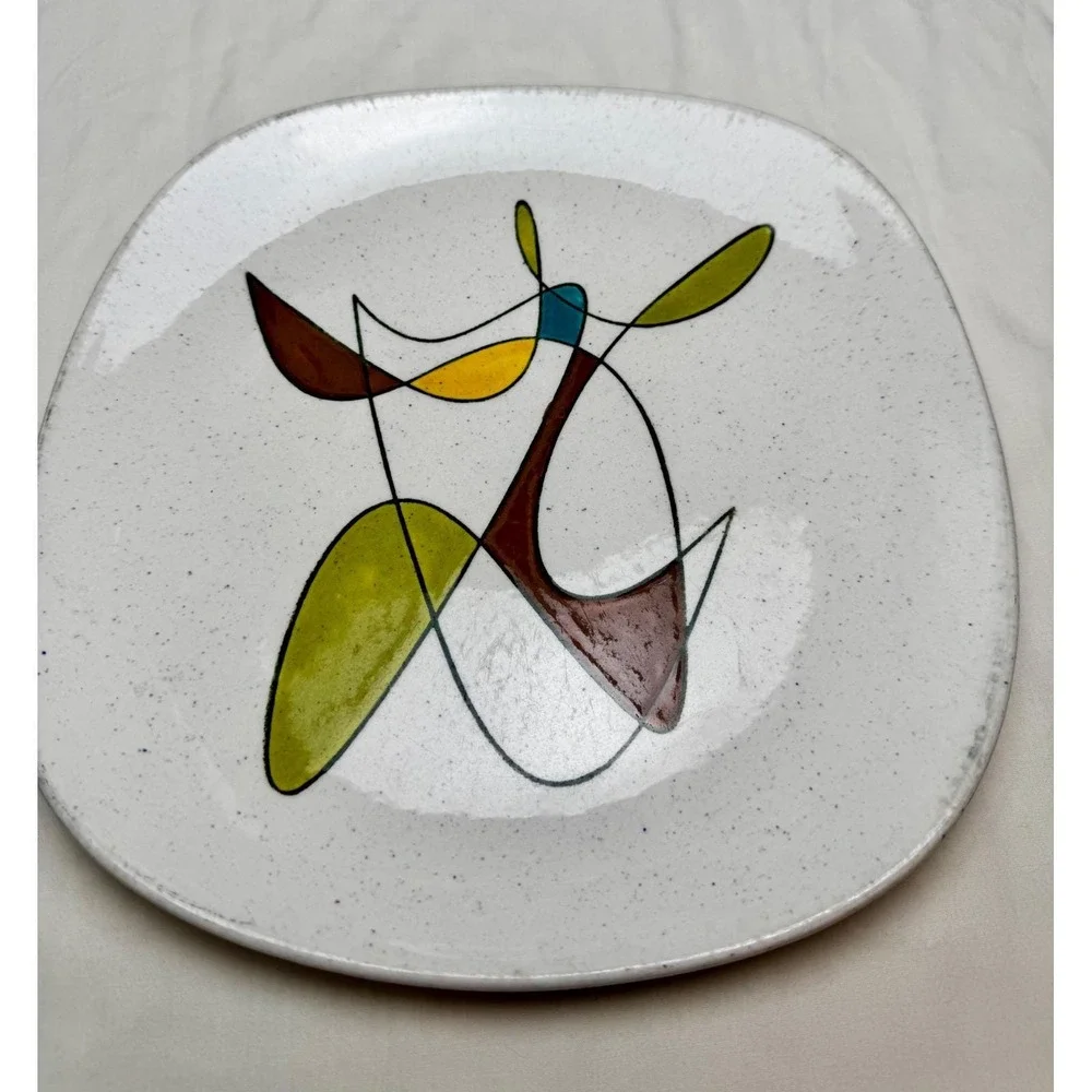 VTG Metlox Poppytrail MCM Dinner Plate‎ Free Form Atomic Mobile 10.25